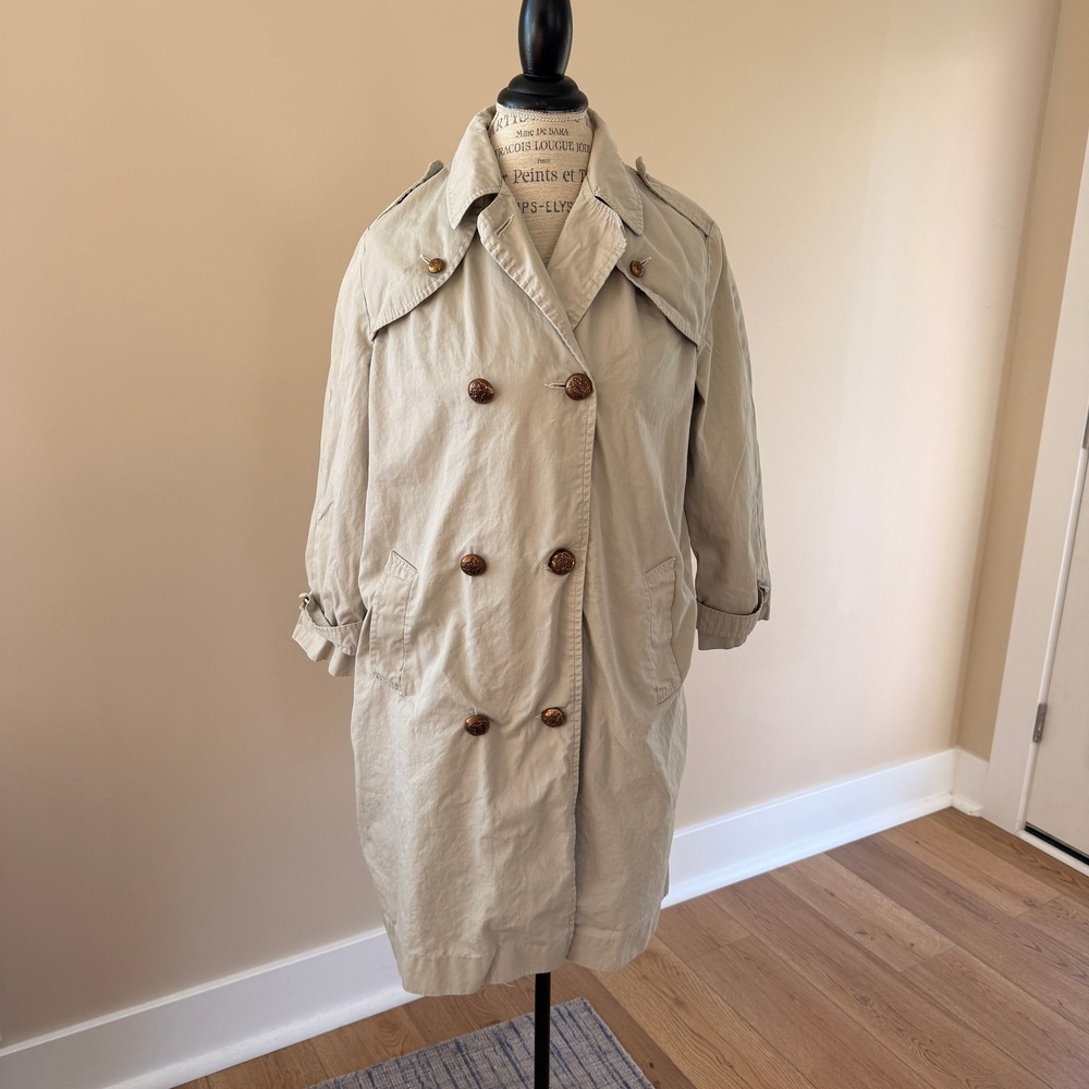Hampton Court Vintage Women's Tan Water Repellent Trench Coat Size‎ 12R
